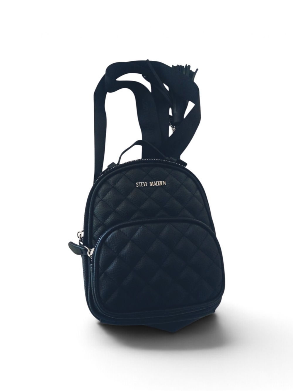 Steve Madden Black Quilted Mini Backpack